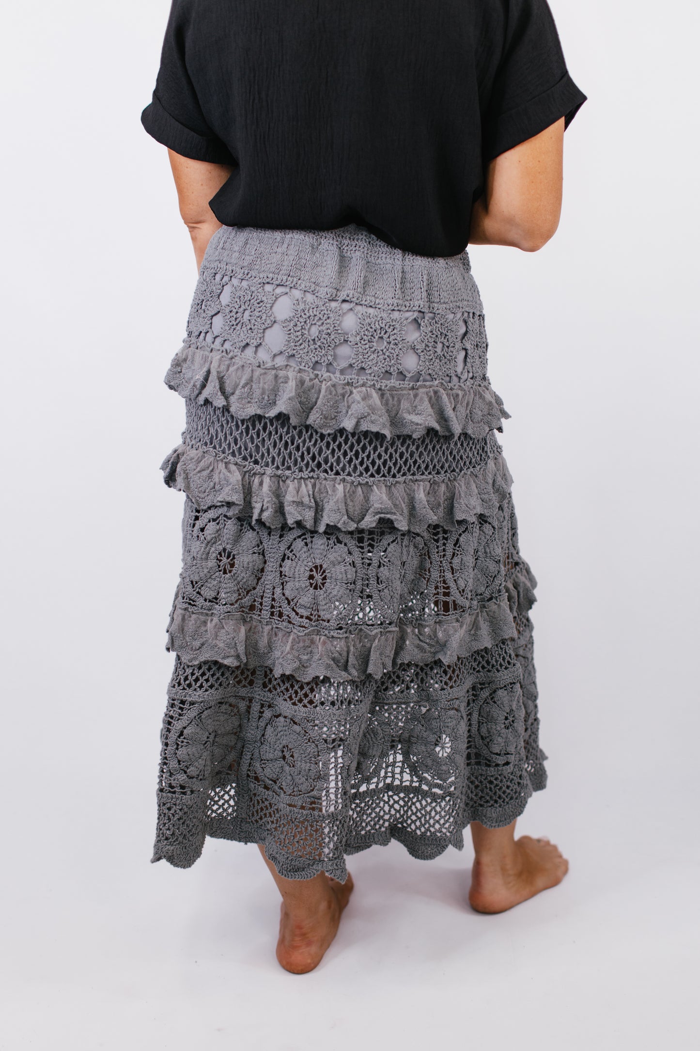 Heritage Charm Skirt in Grey- FINAL SALE