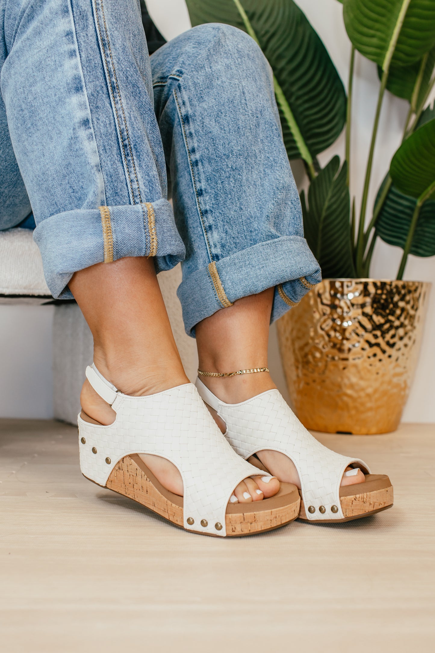 Corkys Ivory Woven Carley Sandals - FINAL SALE