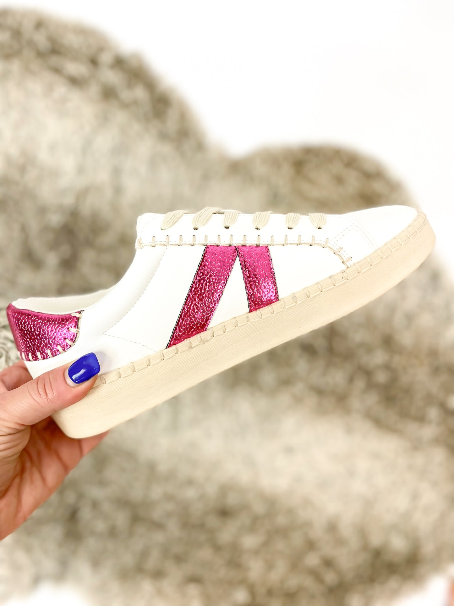 Corky's White Pink Friend Zone Sneakers