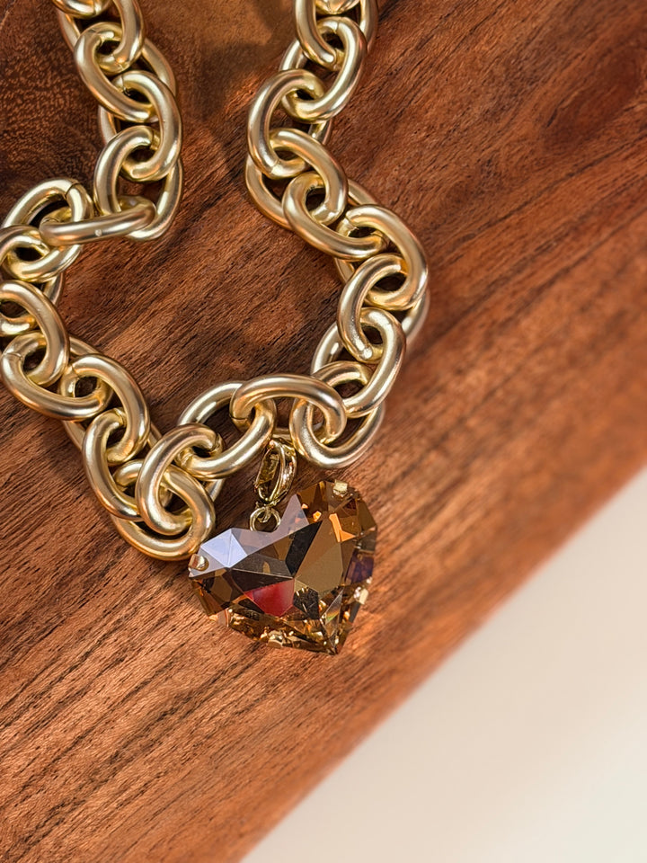 Love Struck Heart Charm In Topaz
