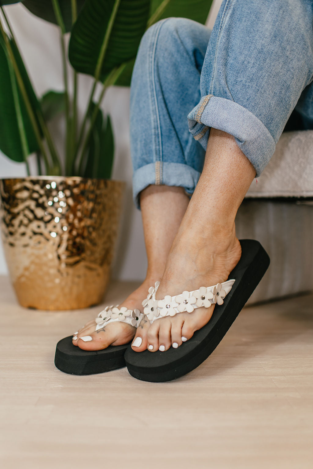 Corky's Ivory No Running Flip Flops FINAL SALE