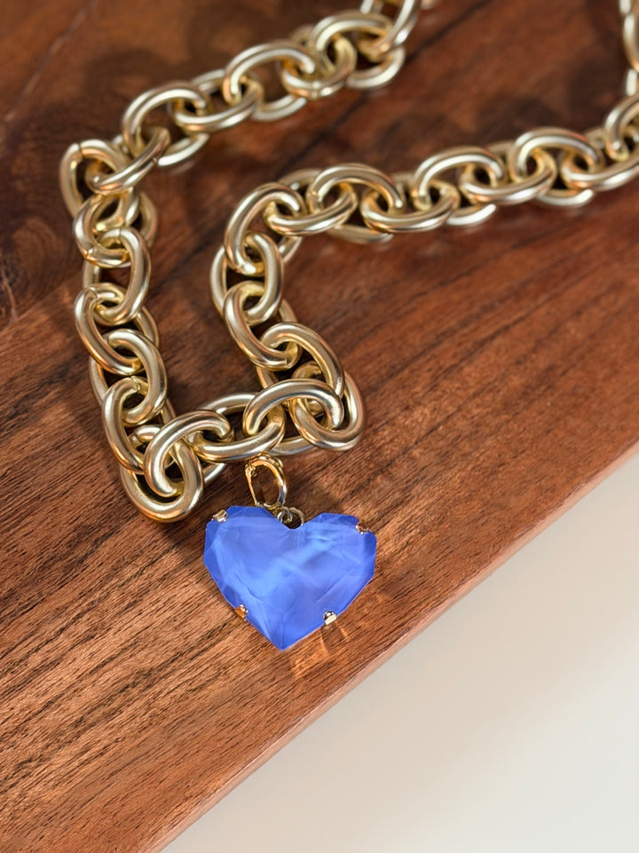 Love Struck Heart Charm In Periwinkle