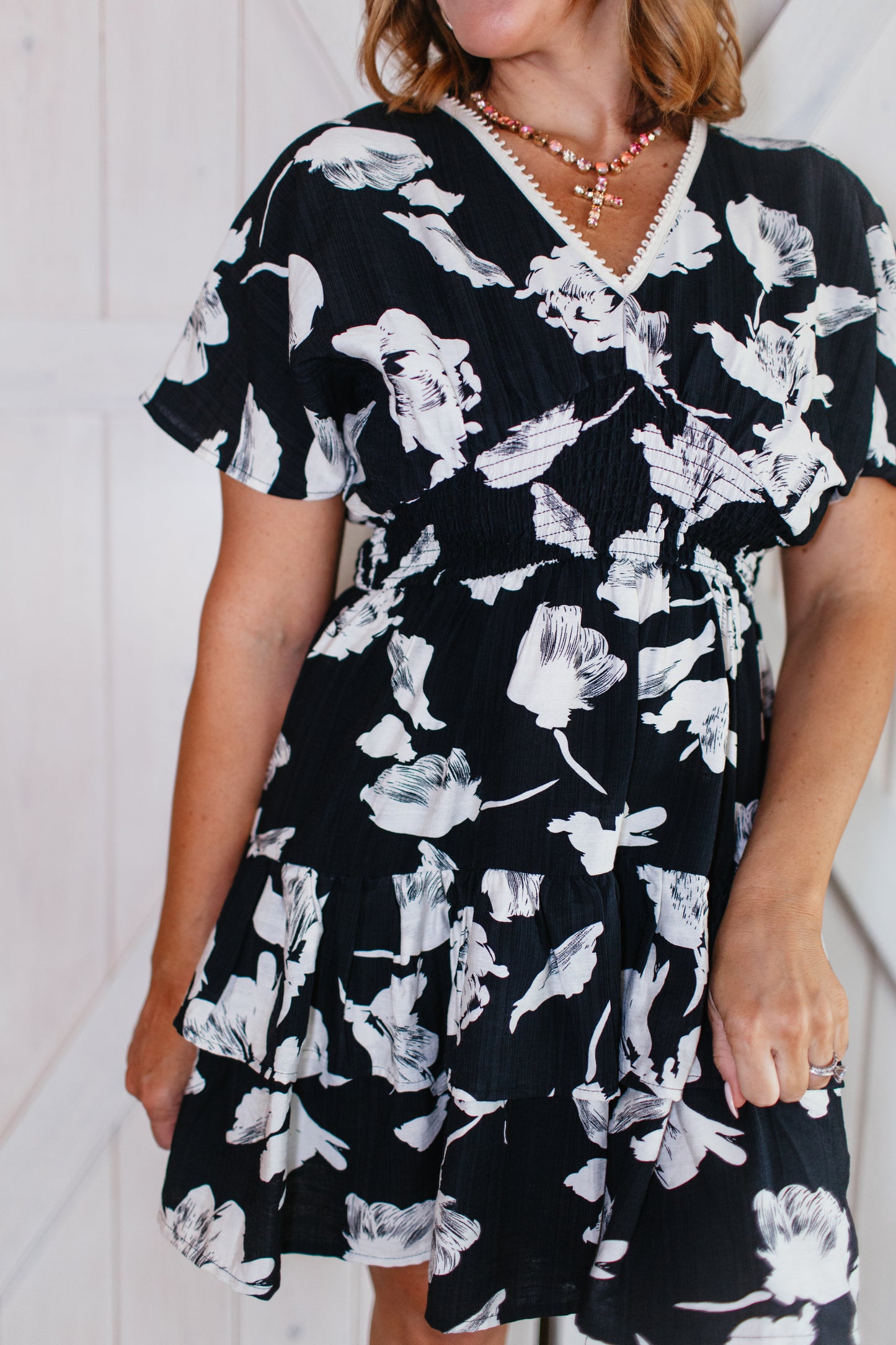 Floral Ruffle Charm Dress - Reg/Curvy- FINAL SALE