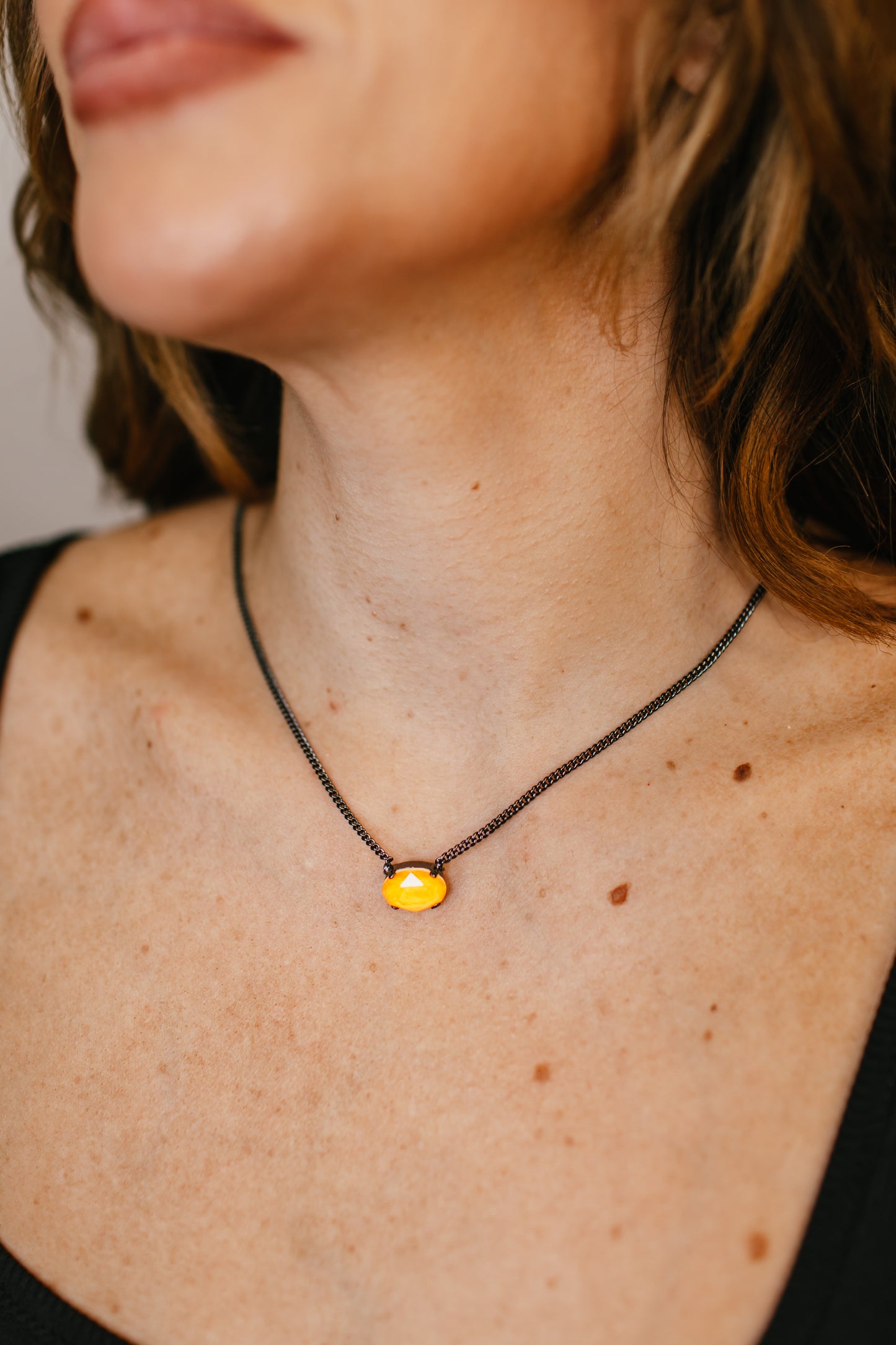 Tova Iza Necklace in Gunmetal Electric Orange - FINAL SALE
