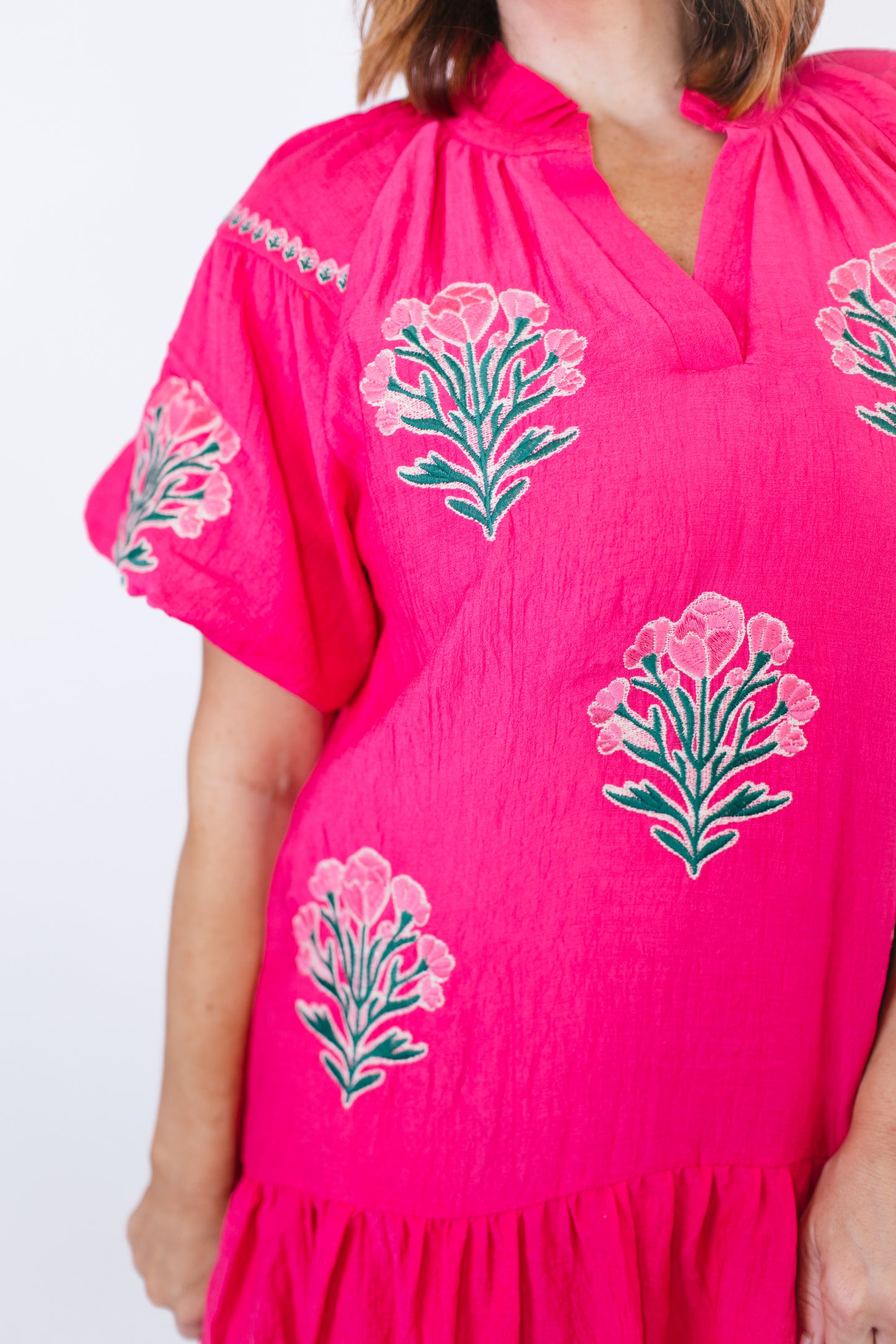 Flourish and Flounce Dress in Fuchsia - Reg/Curvy