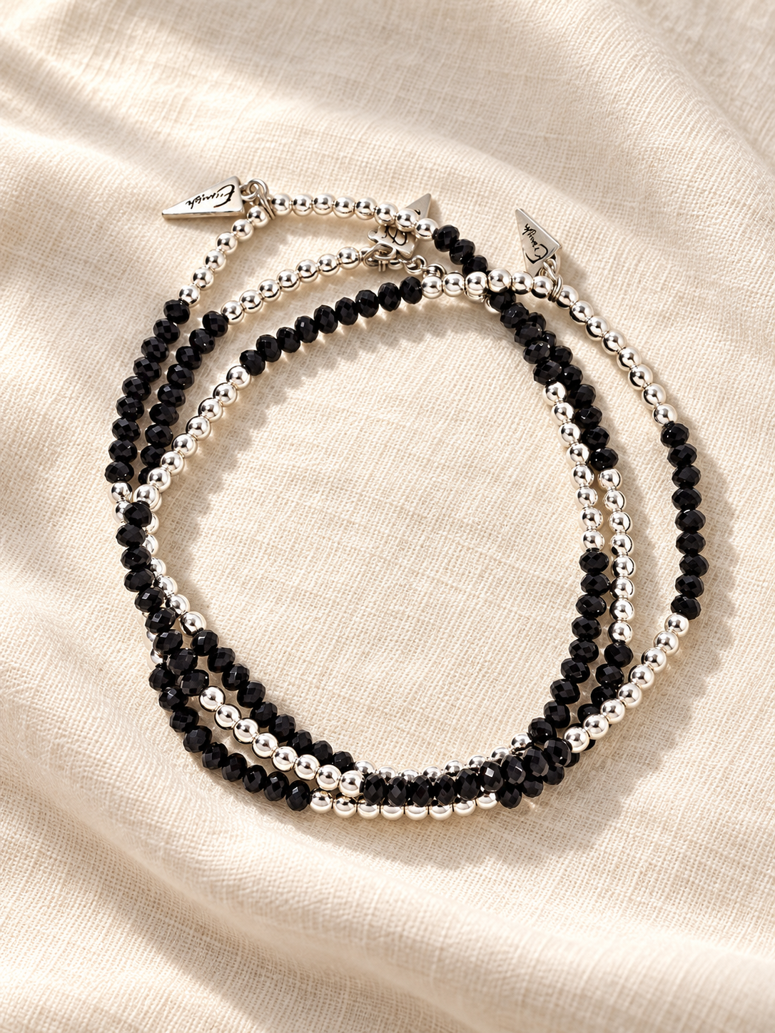 Twinkle Twinkle Anklet In Black Silver