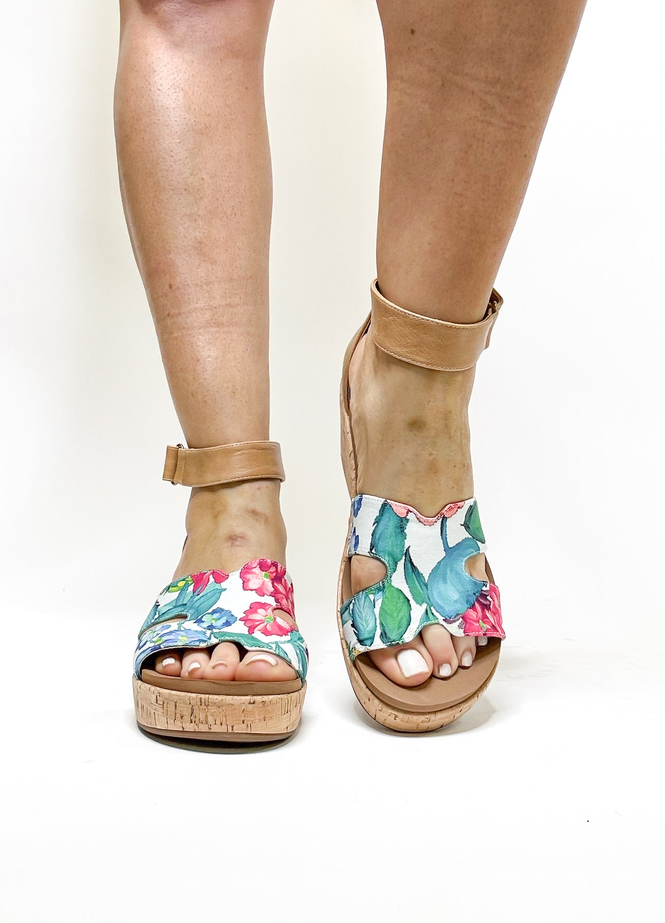 Corky's White Floral Rom Com Wedges FINAL SALE