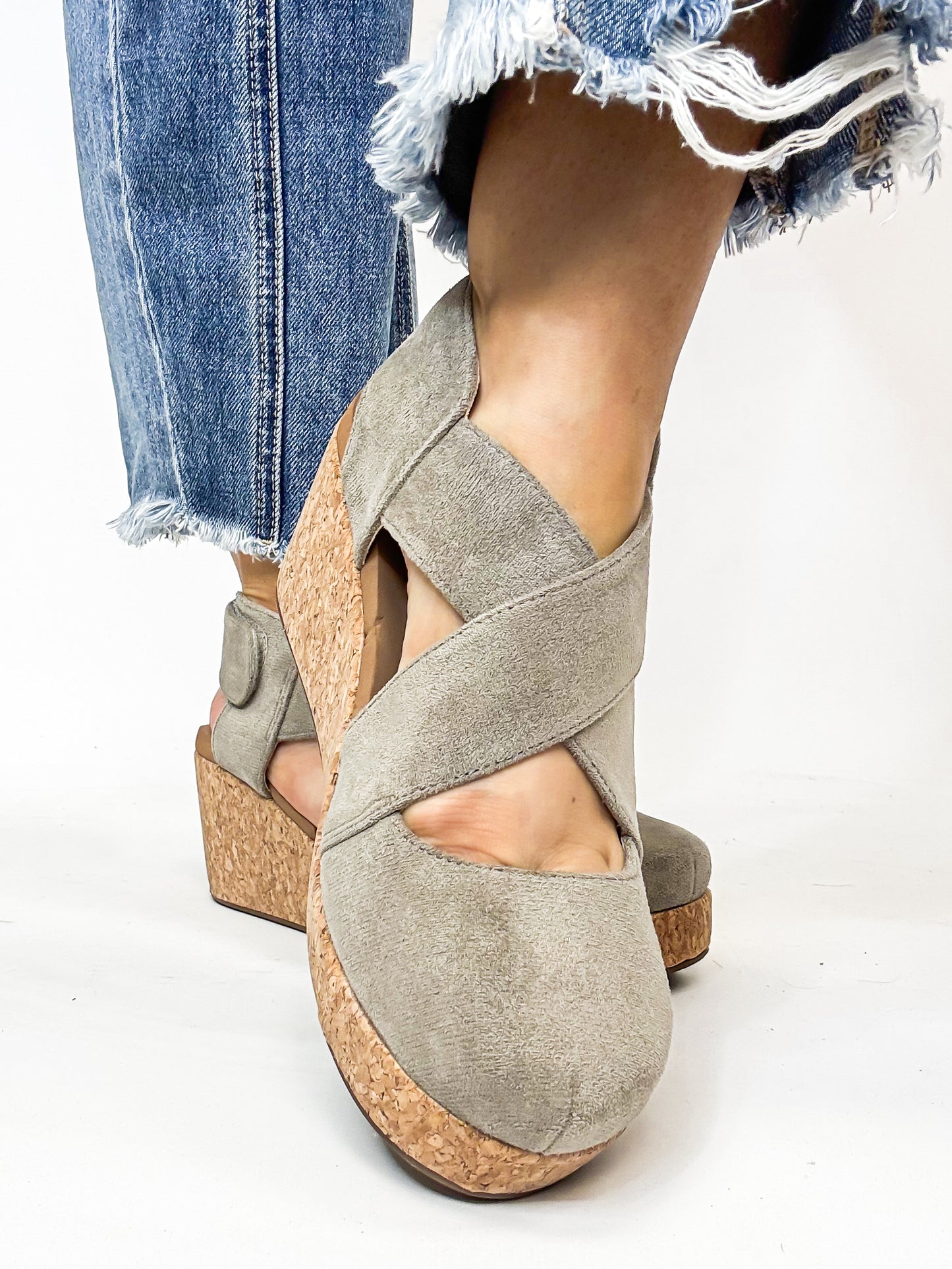 Corky's Grey Faux Suede Case Closed Shoes