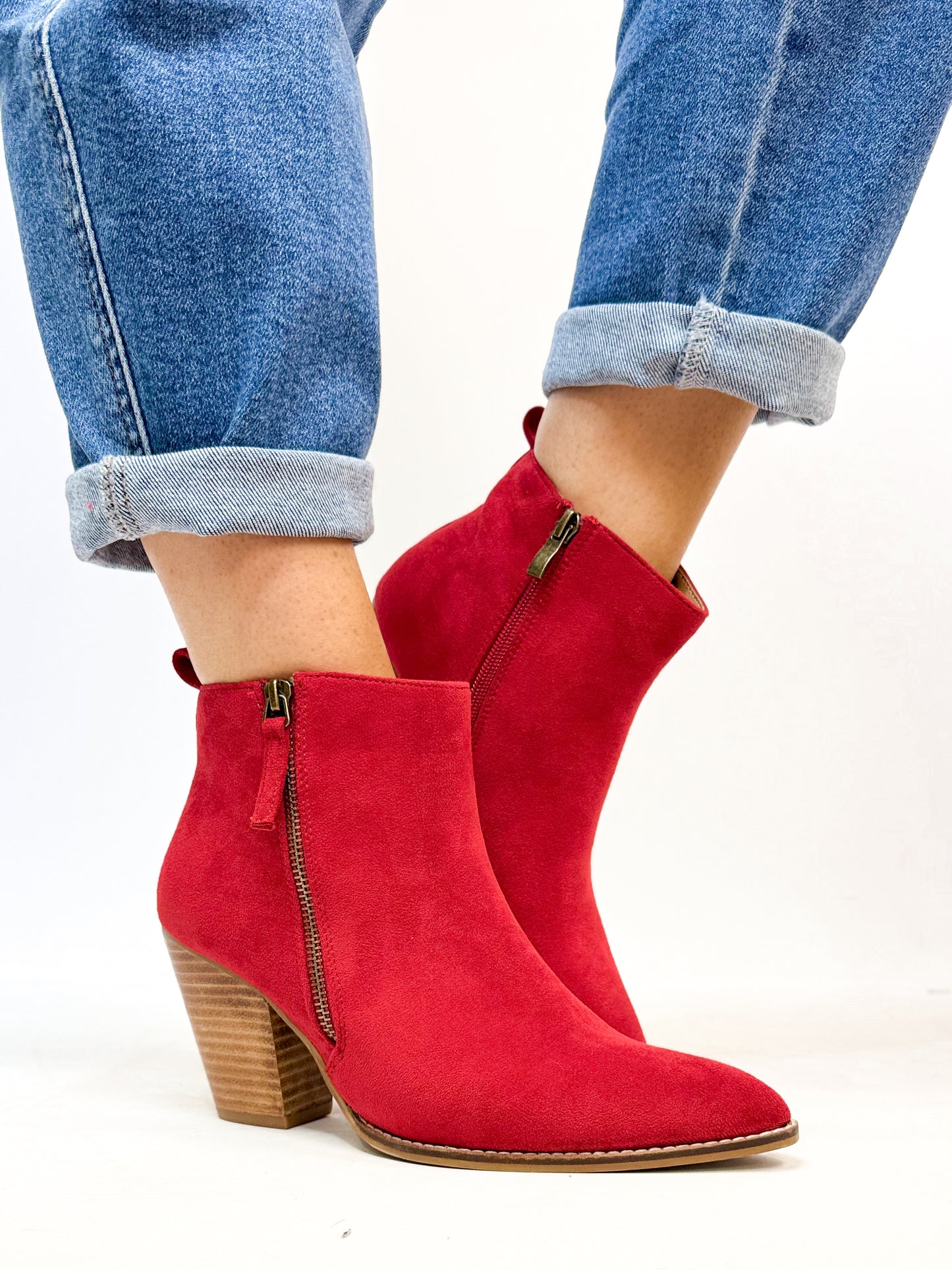 Corky's Dark Red Faux Suede High Standards Boots