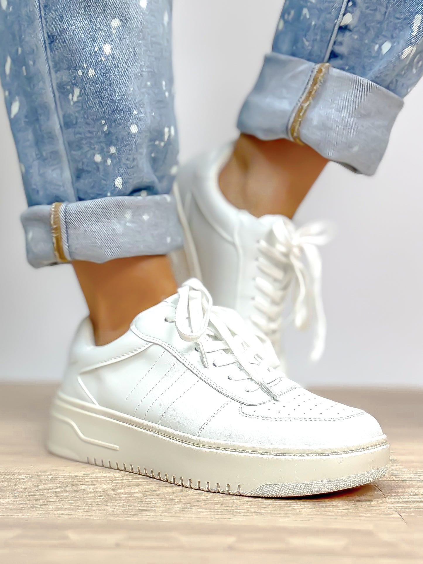 Corky's White Pregame Sneakers FINAL SALE