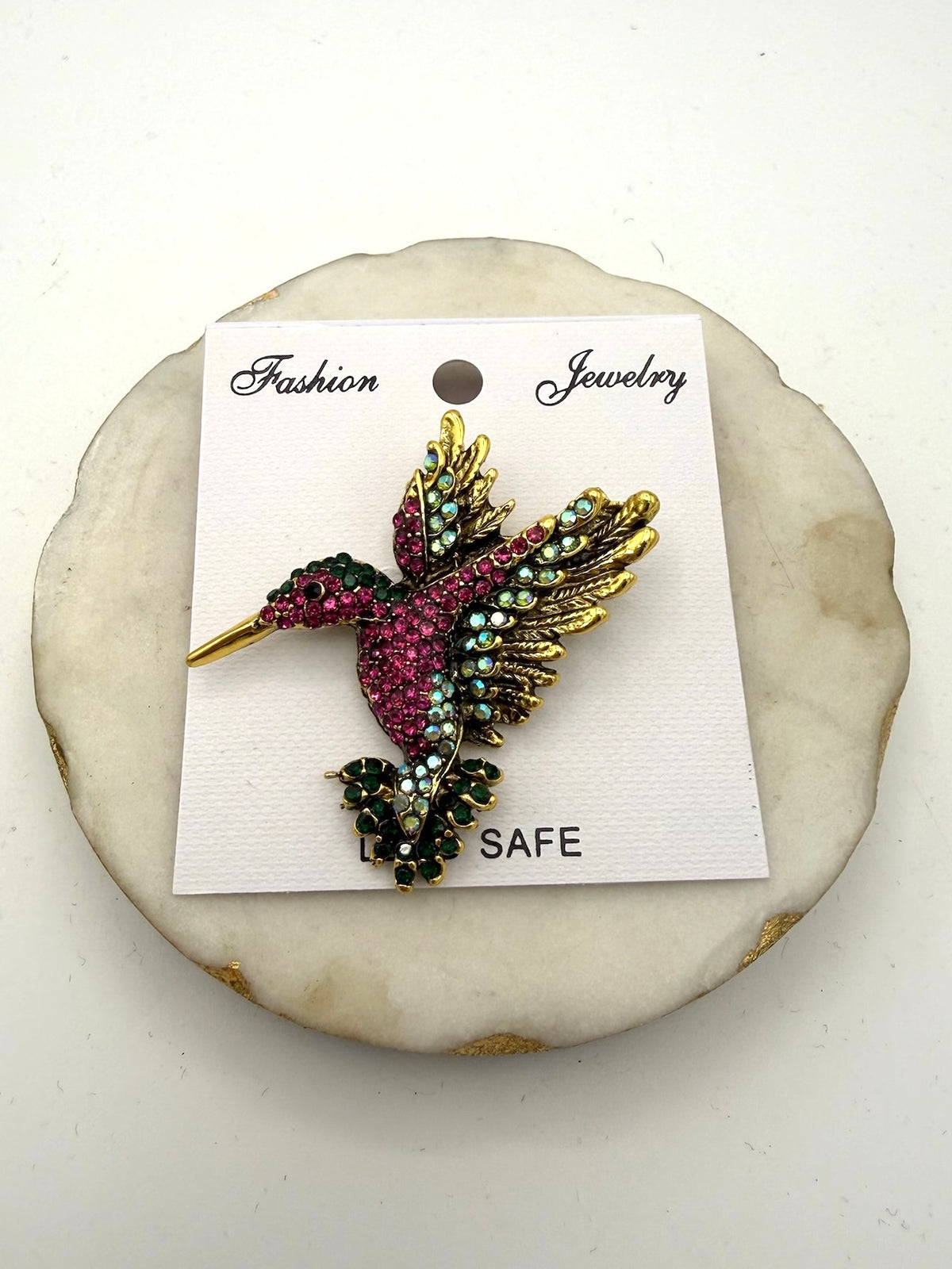 Hummingbird Brooch In Multicolor