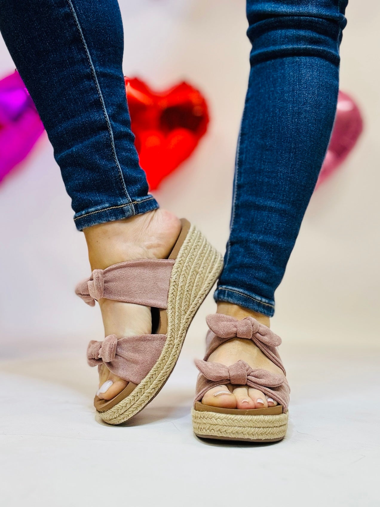 Corky's Blush Faux Suede Tie The Knot Sandals FINAL SALE