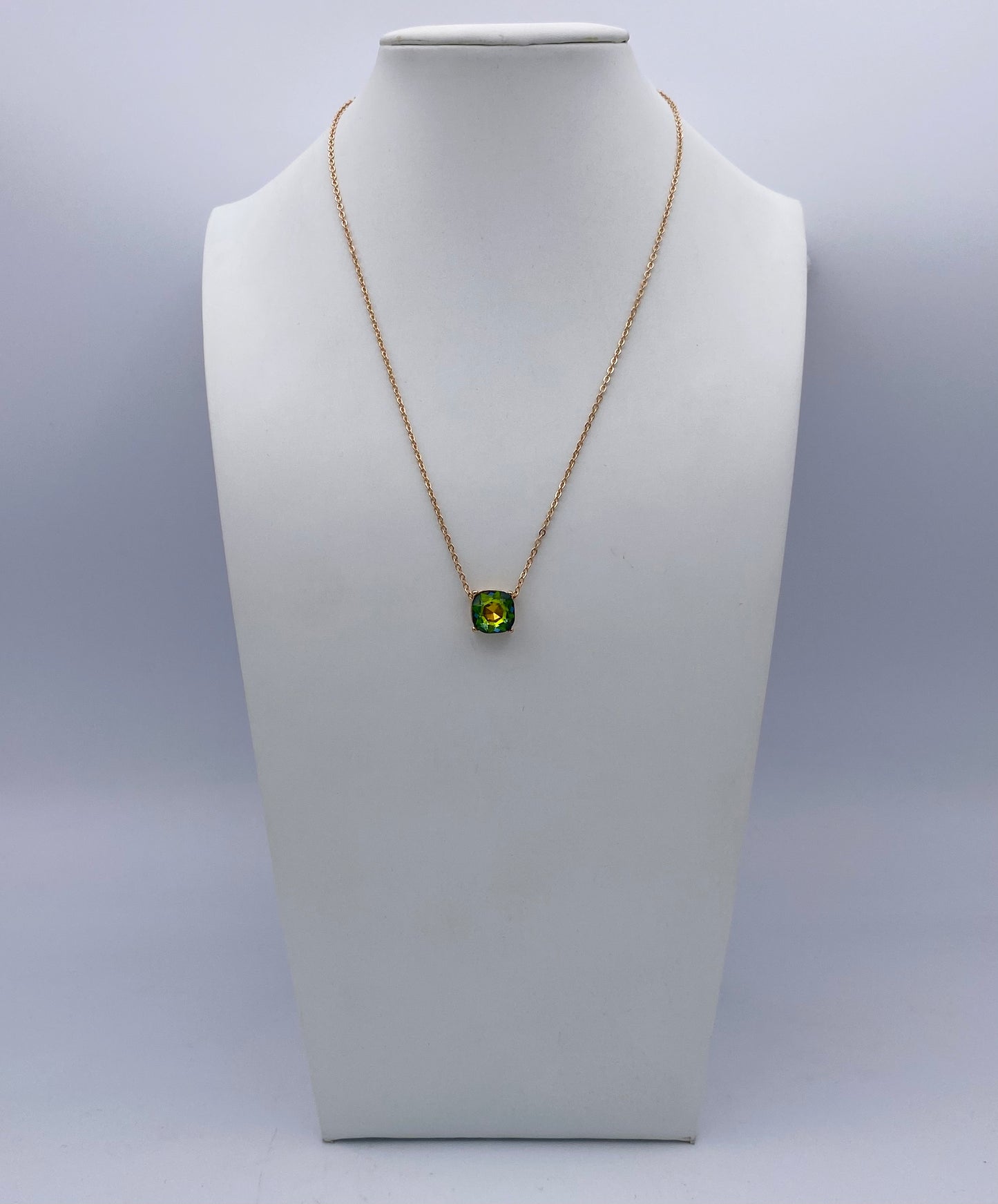 10mm Crystal Cushion Necklace in Multi