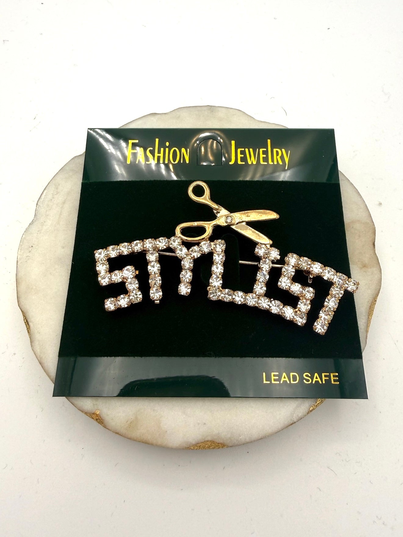 Stylist With Scissors Brooch