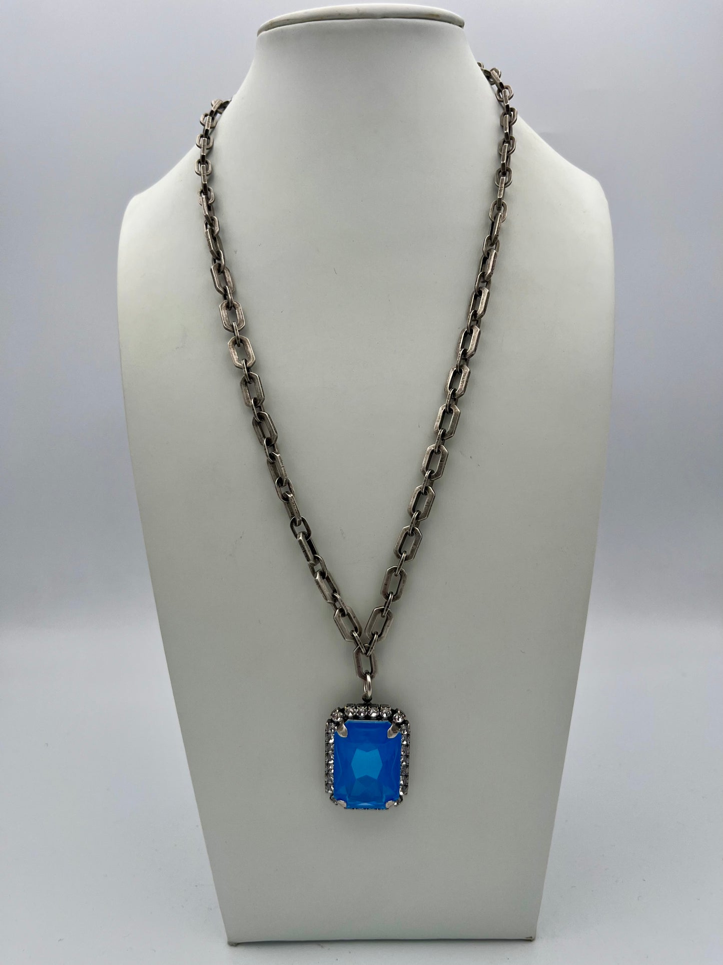 Tova Mini Soleil Necklace In Custom Clear Electric Blue