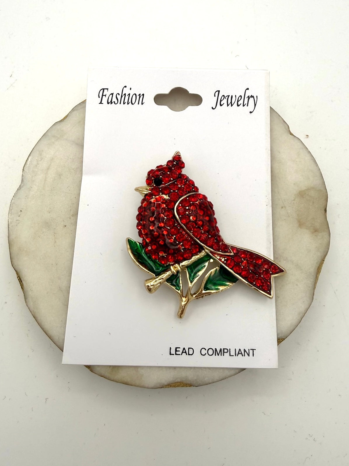 Cardinal Brooch