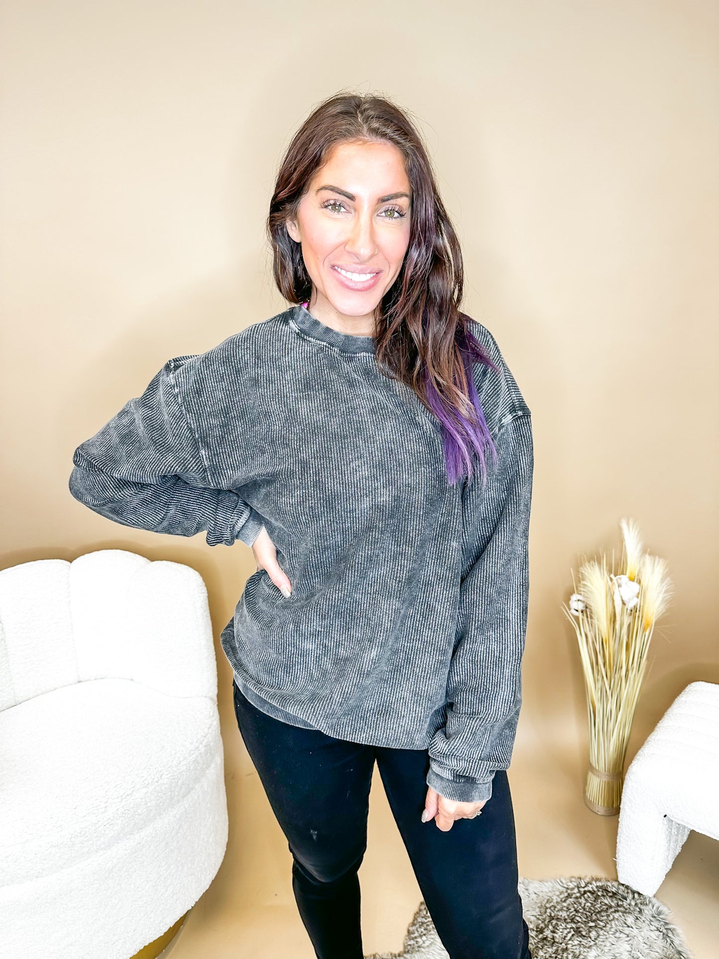 Even Then Corded Sweatshirt - Reg/Curvy