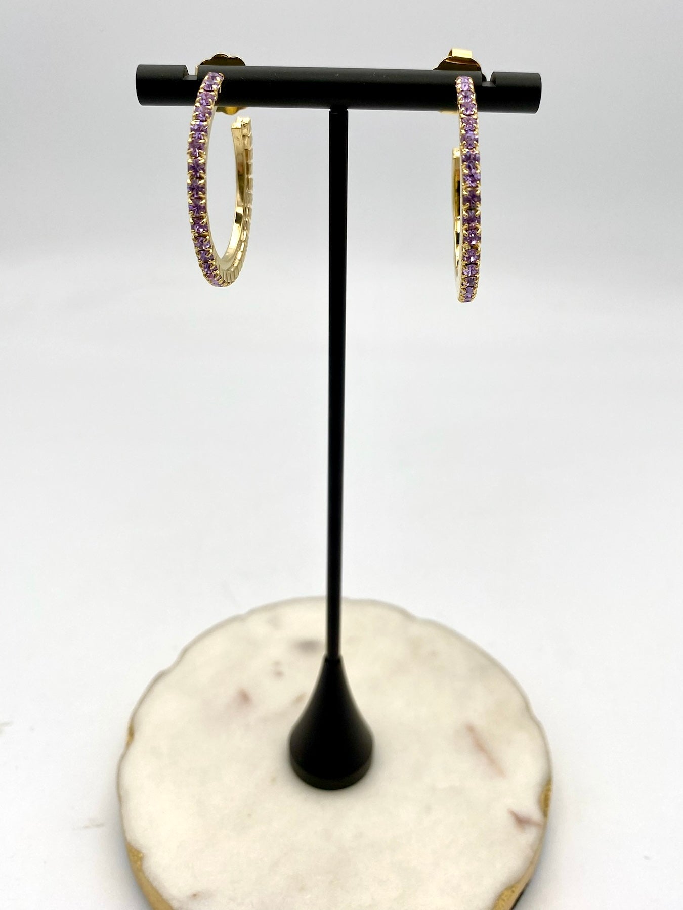 Tova Slim Hoops in Violet