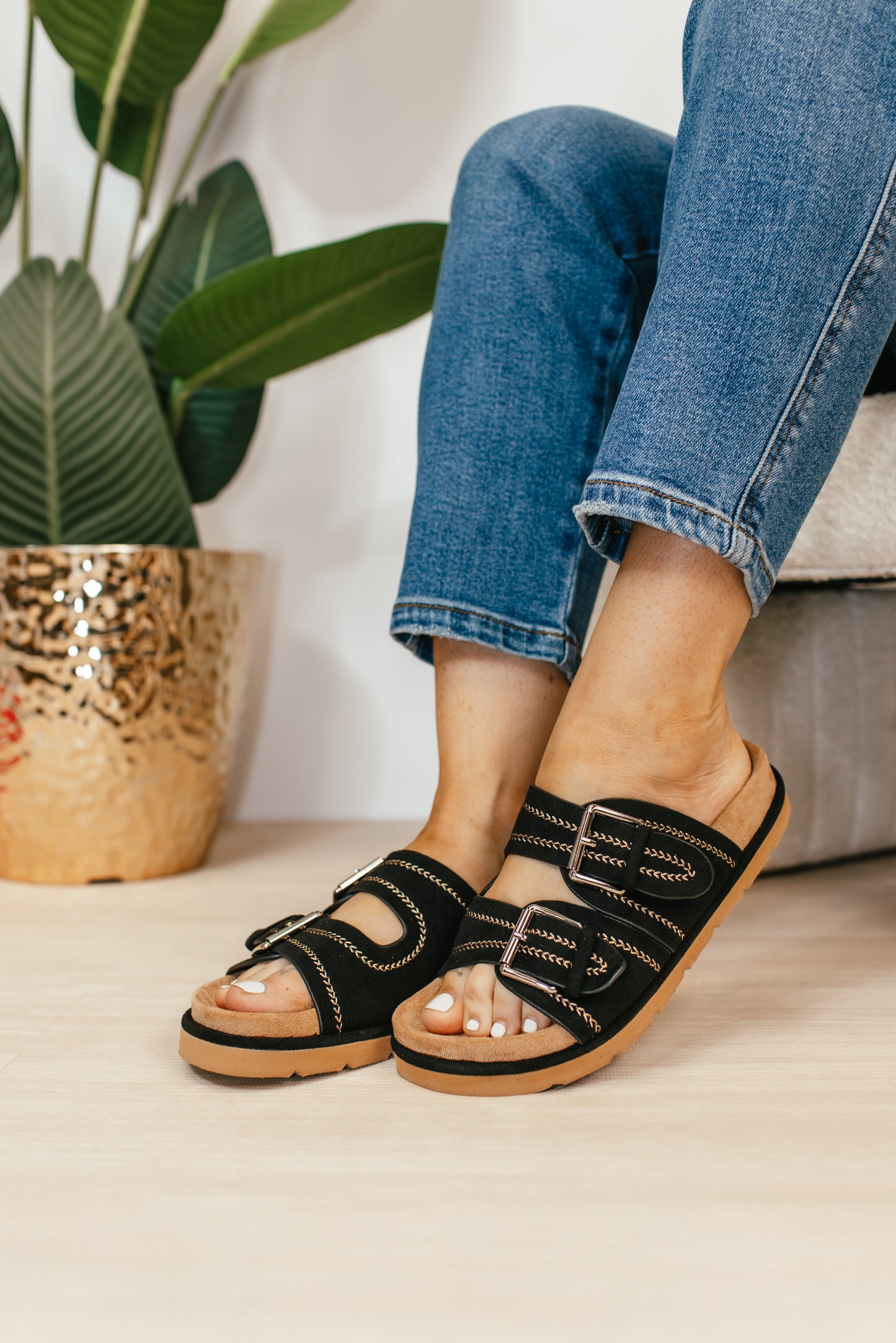 Corky's Black Faux Suede Smitten Sandals