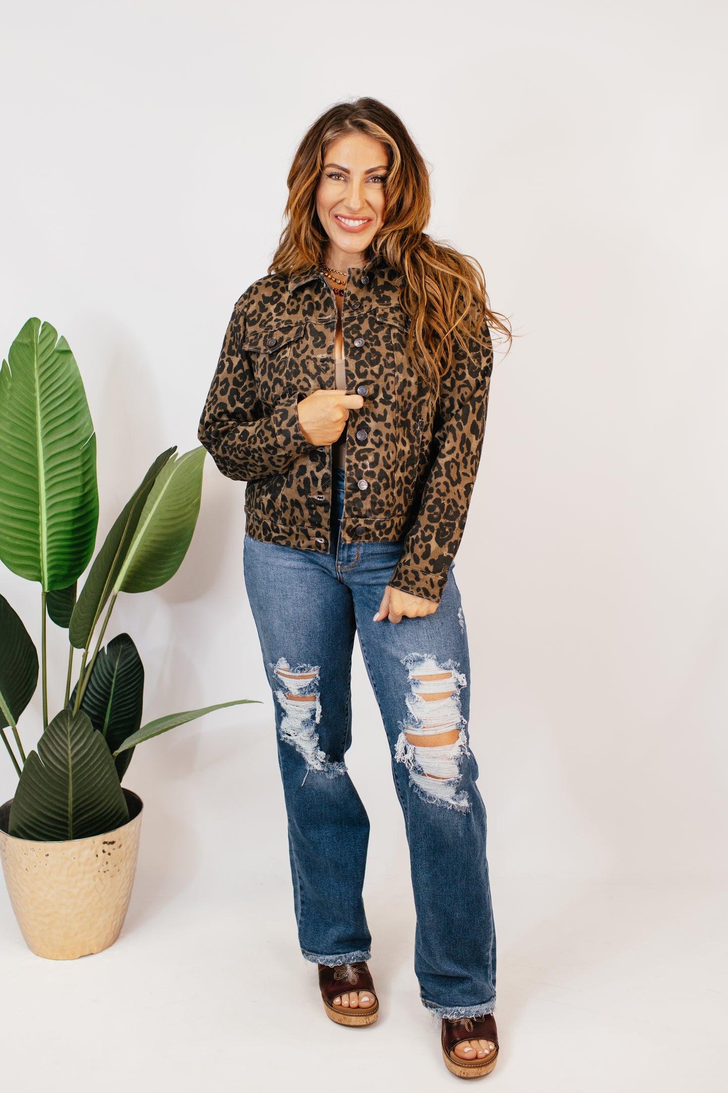 Judy Blue Spotted Statement Denim Jacket - Reg & Curvy