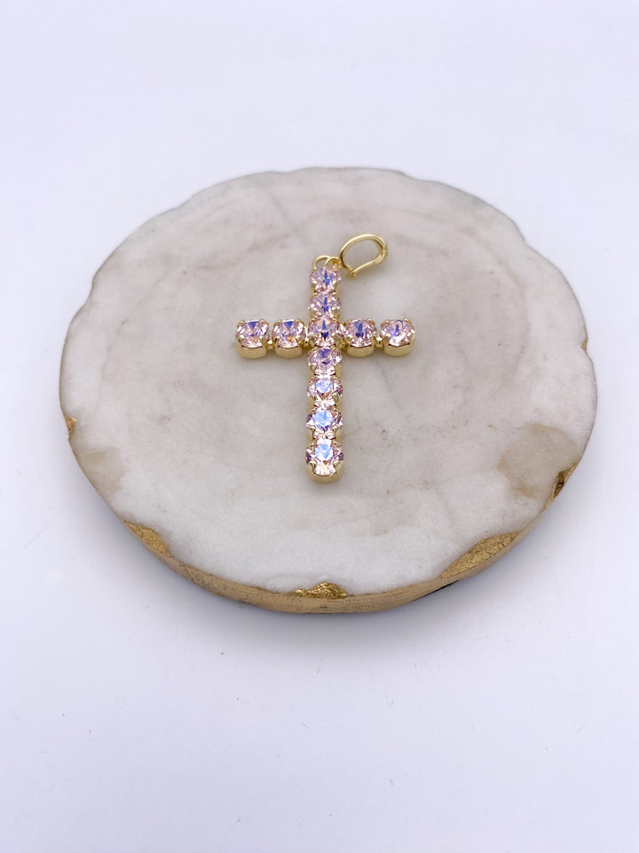 Cross Charm in Light Pink