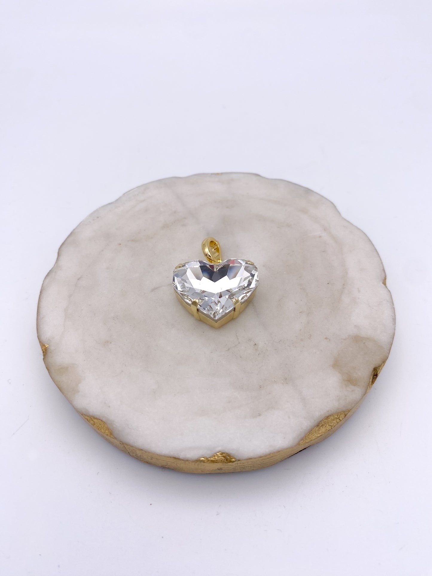 Medium Heart Charm in Clear