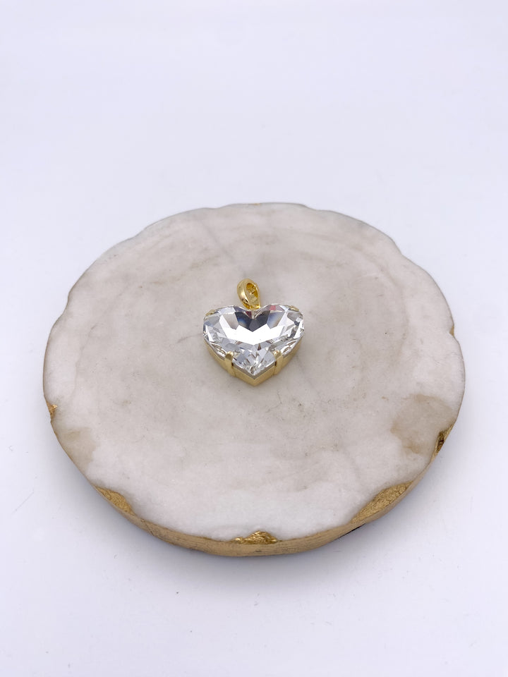Medium Heart Charm in Clear
