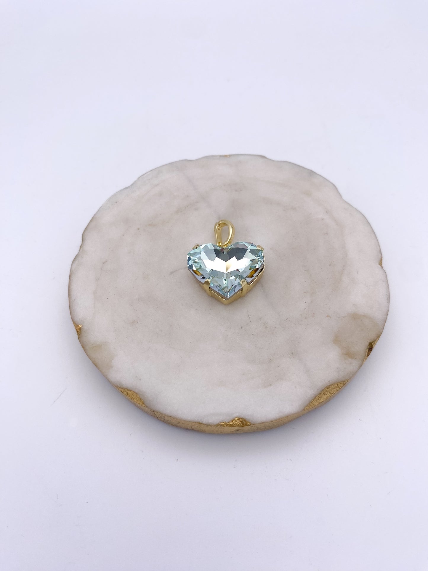 Medium Heart Charm in Aqua