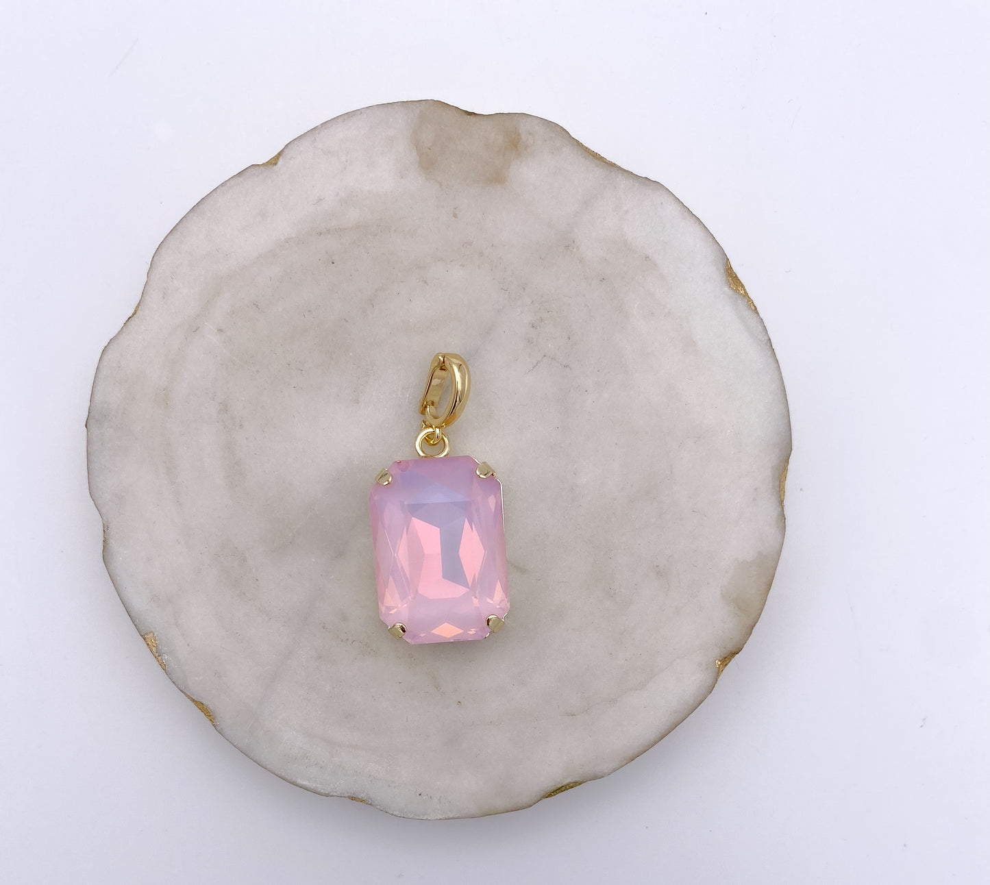 Rectangular Charm in Light Pink