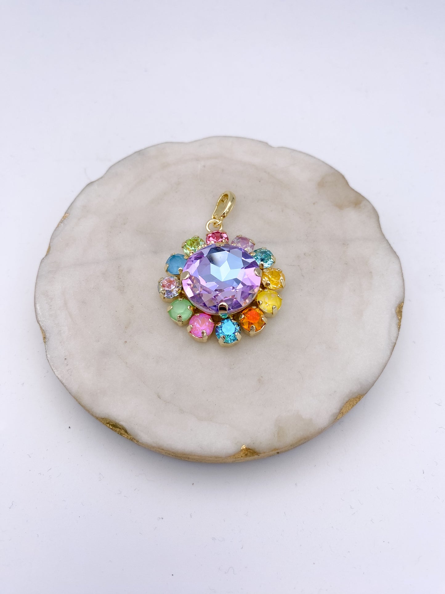 Pixie Dust Round Charm in Lavender