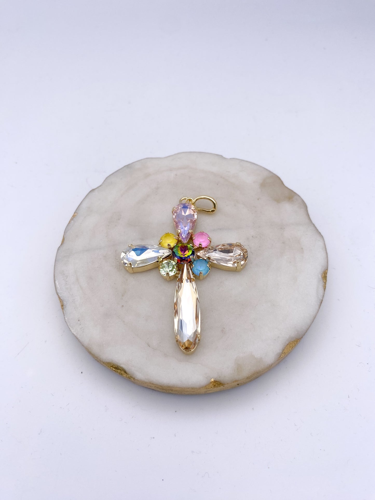 Radiant Bloom Large Cross Charm
