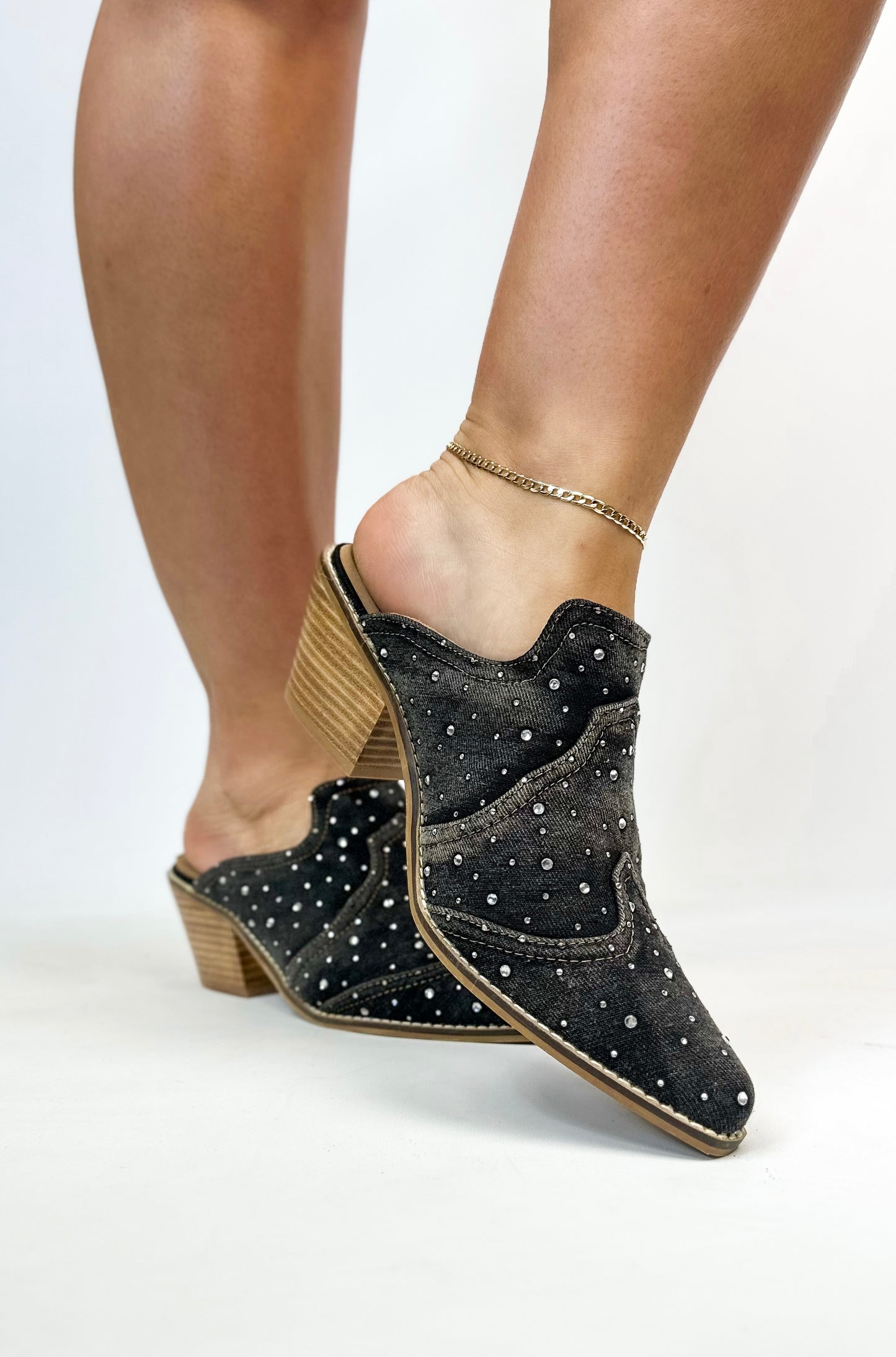 Corkys Black Washed Denim Tex Mex Boots