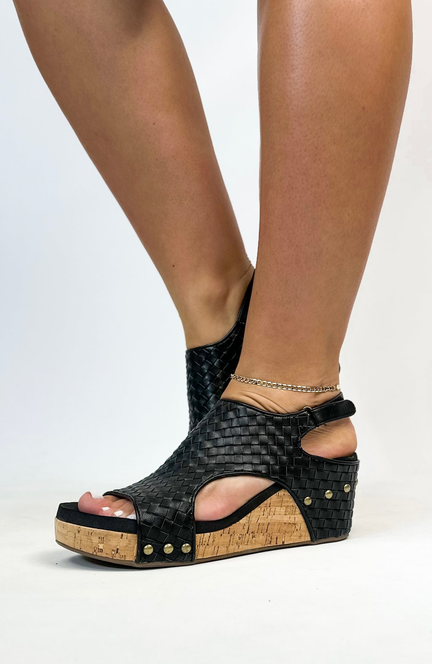Corkys Black Woven Carley Sandals - FINAL SALE