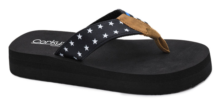 Corky's Black With Blue 2 Liberty Sandals