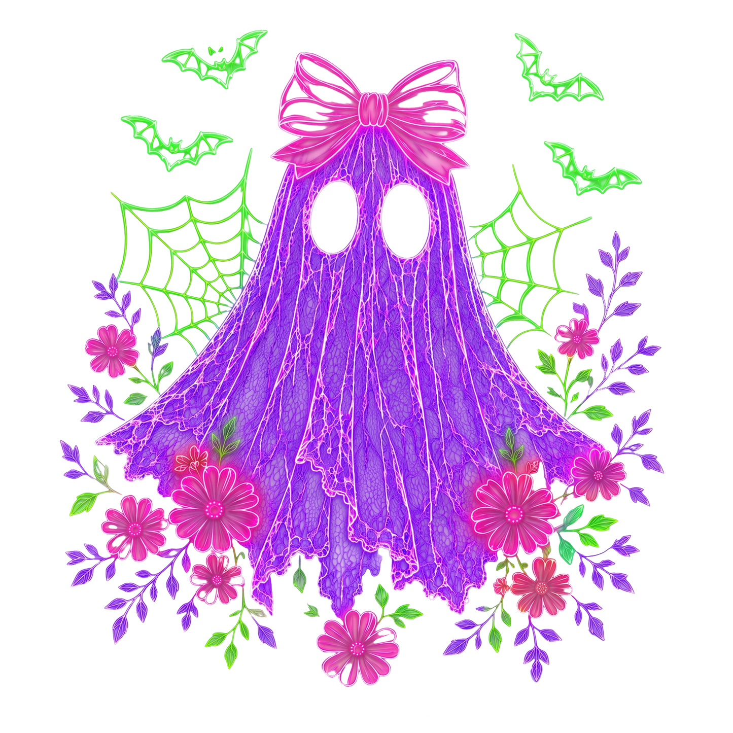 Neon Ghost Graphic Long Sleeve Tee - FINAL SALE