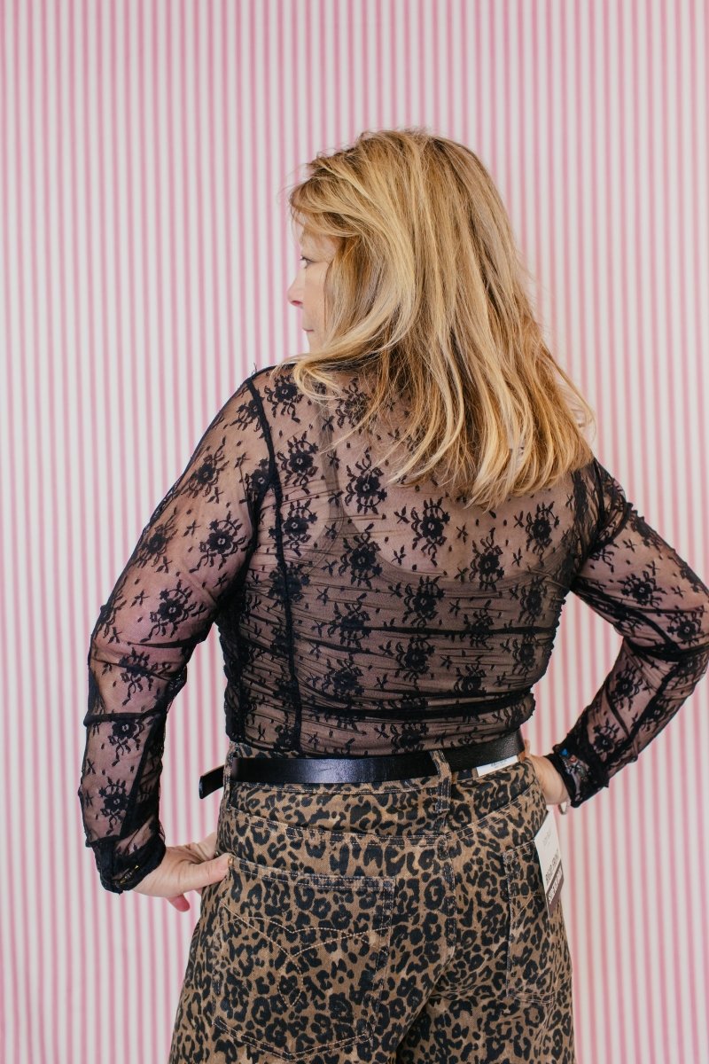 After Dark Lace Top In Black - Macoma Boutique120 Long Sleeve