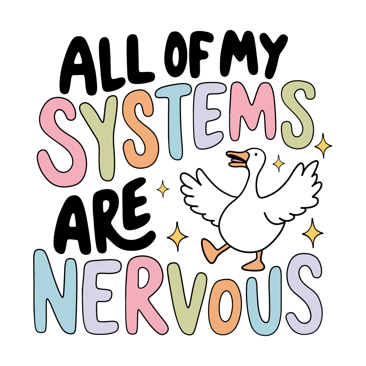All Of My Systems Are Nervous Graphic Tee - FINAL SALE - Macoma Boutique555 Presales