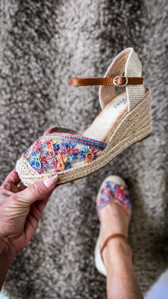 Azura Rainbow Queridita Wedges - Macoma Boutique302 Wedges & Heels