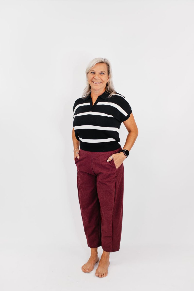 Barrel Pants in Burgundy - Reg/Curvy - Macoma Boutique210 Other Bottoms