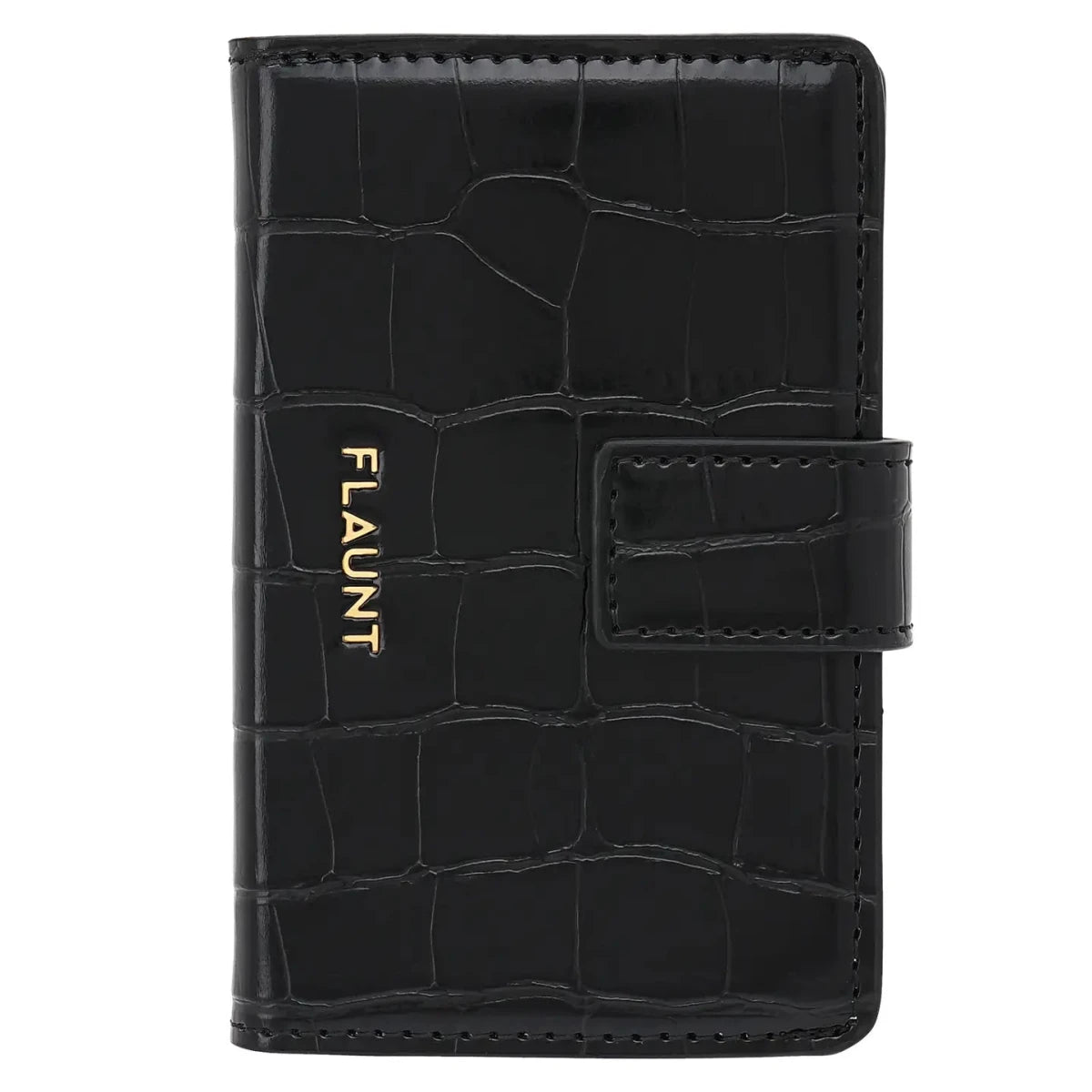 Black Crocodile Leather Magsafe Wallet - Macoma Boutique310 Accessories
