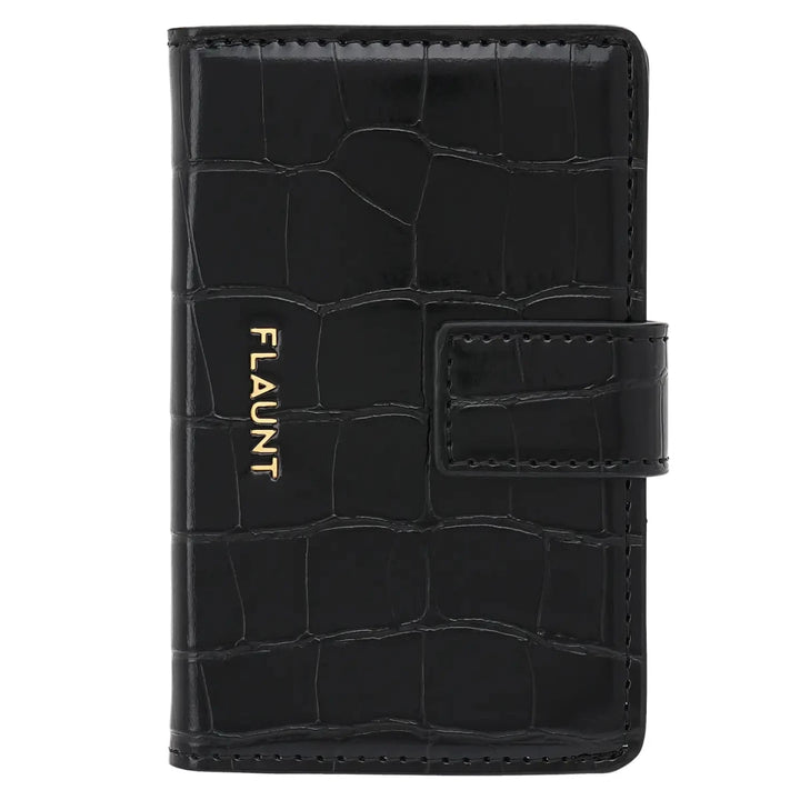 Black Crocodile Leather Magsafe Wallet - Macoma Boutique310 Accessories