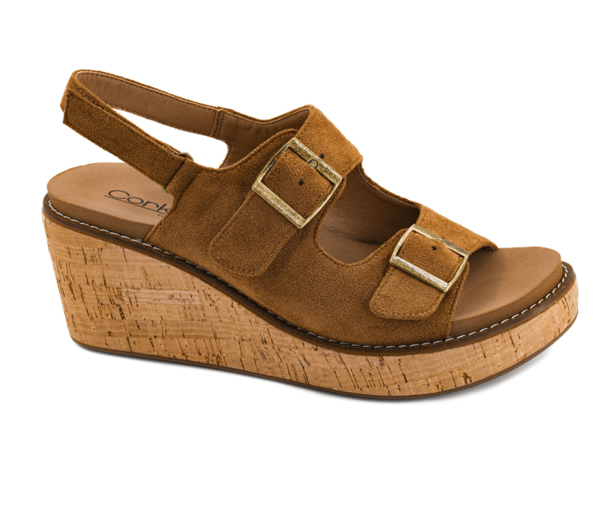 BLACK FRIDAY DEAL: Corky's Tobacco Faux Suede My 2 Cents Wedges - Macoma Boutique302 Wedges & Heels