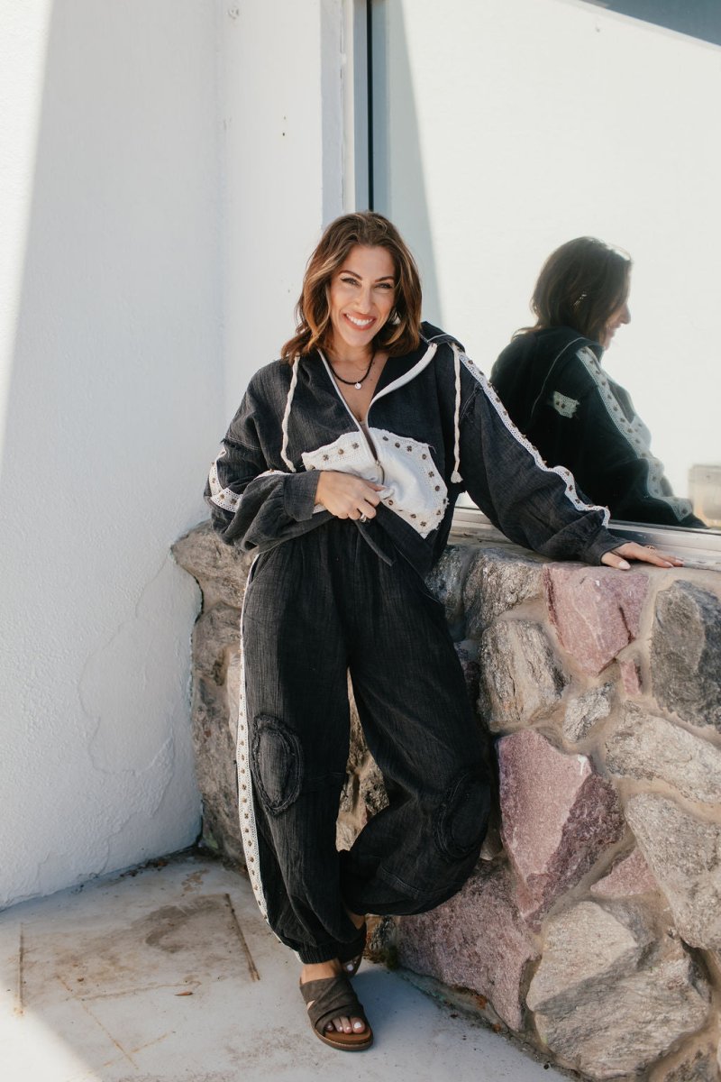 BLACK FRIDAY DEAL: Free Falling Jacket In Black - Macoma Boutique290 Loungewear/Sets