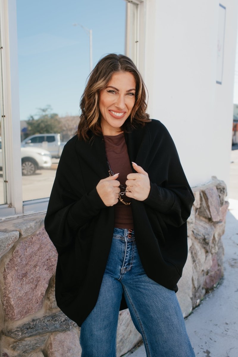 BLACK FRIDAY DEAL: Jetsetter Cardigan In Black - Macoma Boutique230 Outerwear