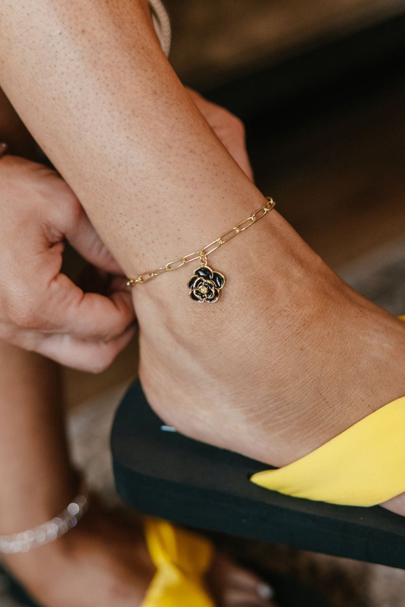 Black Rose Anklet - Macoma Boutique310 Accessories/Jewelry