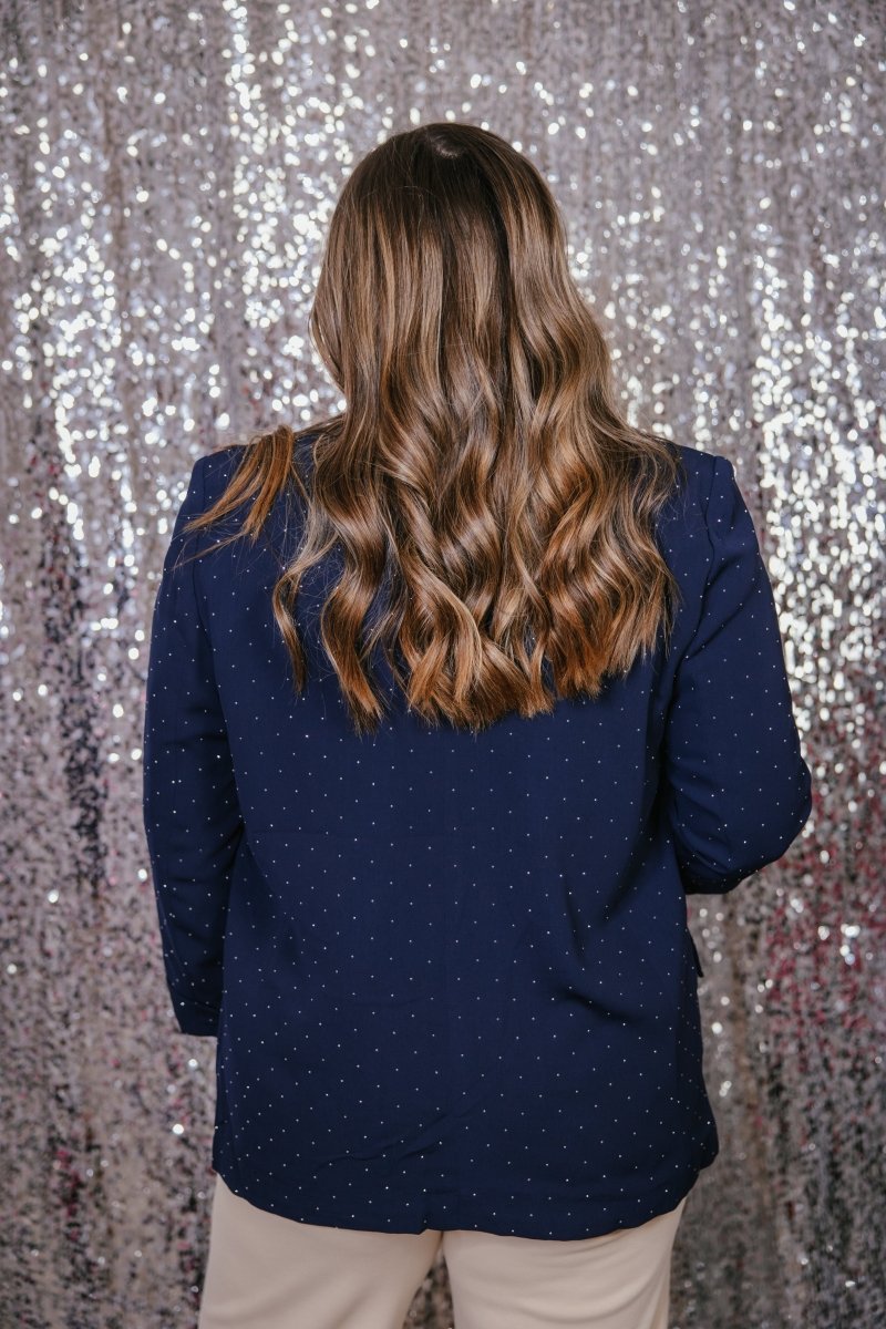 Boardroom Babe Blazer In Midnight Blue - Reg & Curvy - Macoma Boutique240 Jackets/Blazers