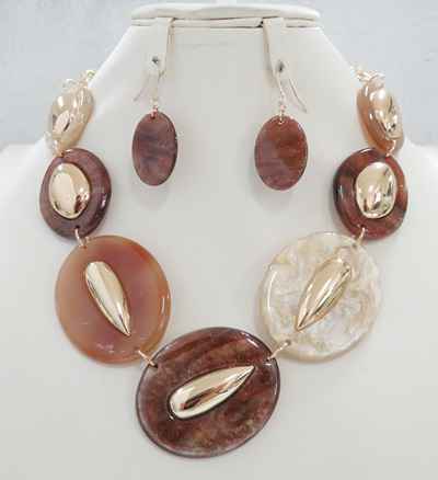 Boldly Beautiful Necklace Set in Brown - Macoma Boutique315 Jewelry