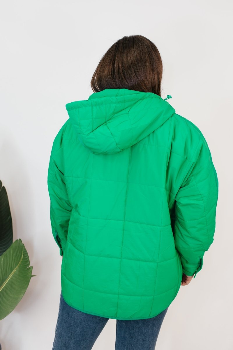 Bright Side Puffer Jacket In Green - Macoma Boutique240 Jackets/Blazers