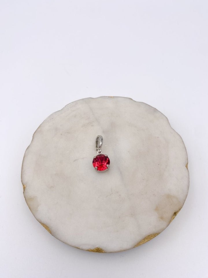 Center Stage Round Charm in Ruby - Macoma Boutique315 Jewelry