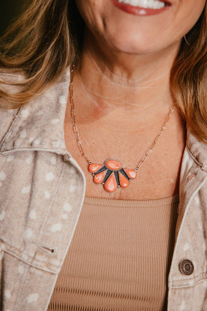 Coral Sunset Statement Necklace - Macoma Boutique315 Jewelry